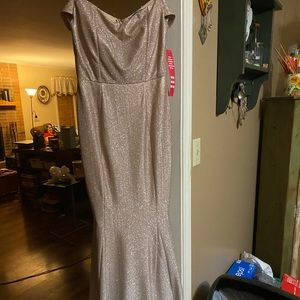 Gold and silver prom dress